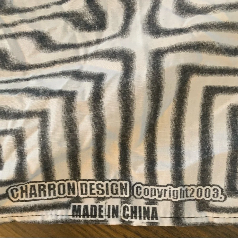 Vintage 2003 Psychedelic Cannabis Leaf Tapestry Op Art Charron Design
